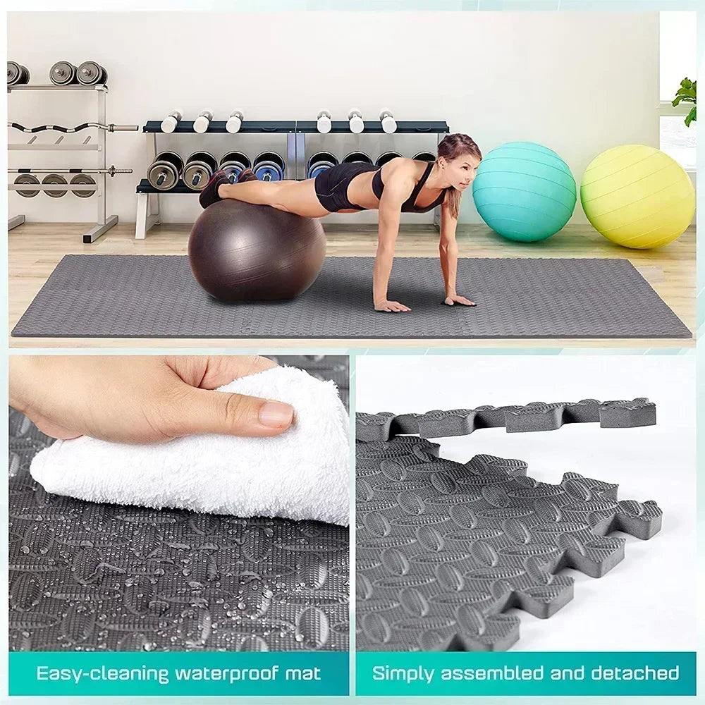 Carreaux de sol en mousse EVA à emboîtement pour salle de sport à domicile, polymère de fitness, puzzle antidérapant, équipement de gym, enfants, 4-20 pièces