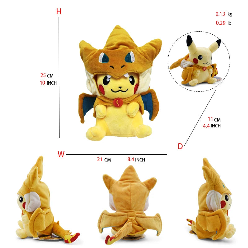 Peluche Pikachu Rayquaza en cosplay (20-30 cm) – à collectionner