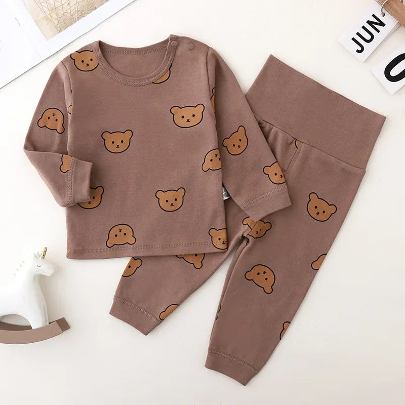 Pyjama bébé en coton – imprimé ours, protège-ventre