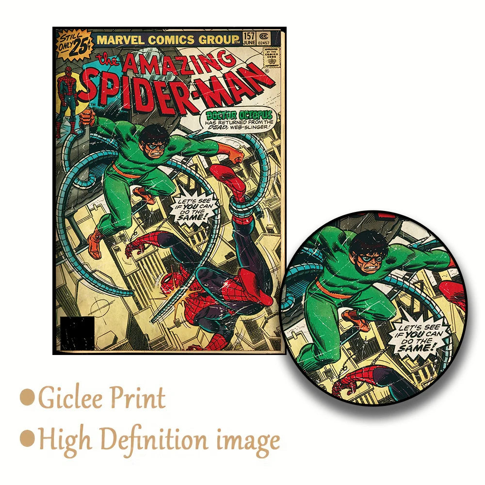 Affiche déco Marvel Spider-Man – art mural rétro sur toile