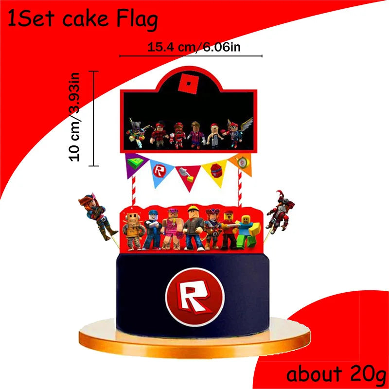 Décoration d'anniversaire Roblox – assiettes et set de fête