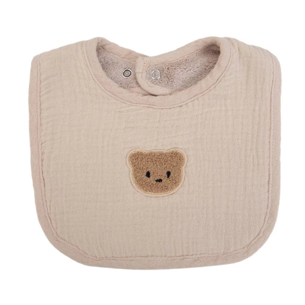 Bavoir Bébé Double Face Gaze de Coton & Éponge