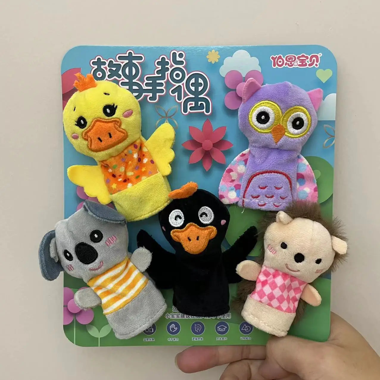 Histoire de la maternelle aides pédagogiques enfants éducation poupées animaux en peluche enfants jouets bébé marionnettes à doigt poupée bébé marionnette à main jouets