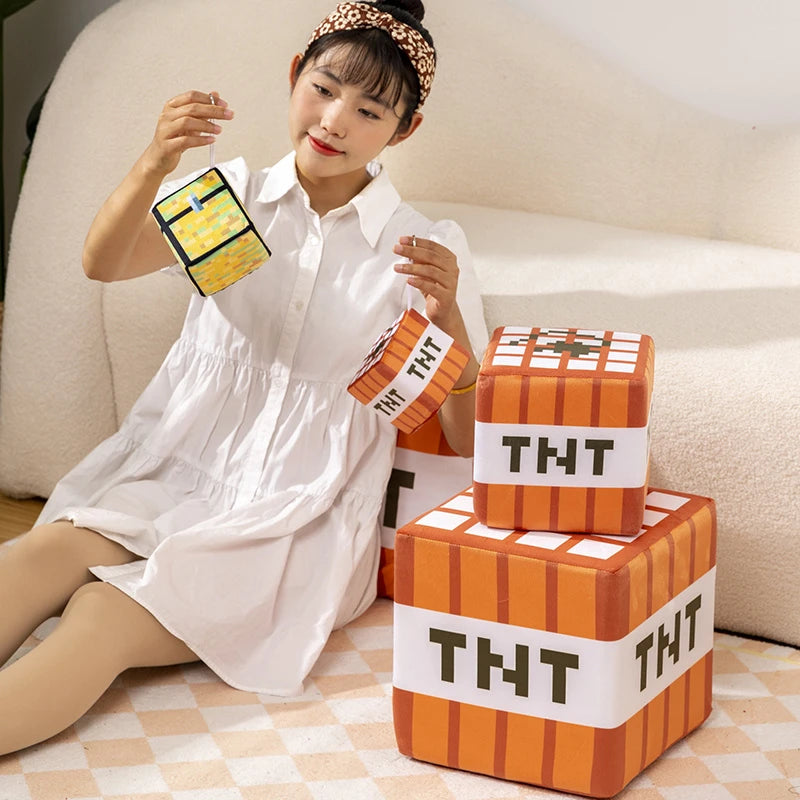 Peluche TNT Minecraft – porte-clés cube doux