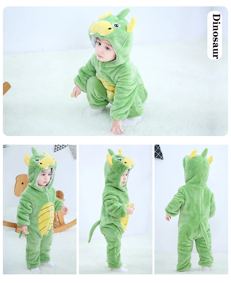 Pyjama de dessin animé dinosaure pour bébé, grenouillères pour tout-petits, olympiques de batterie de nuit, vêtements de nuit, vêtements de nuit, garçons, filles, 0 à 4 ans, hiver