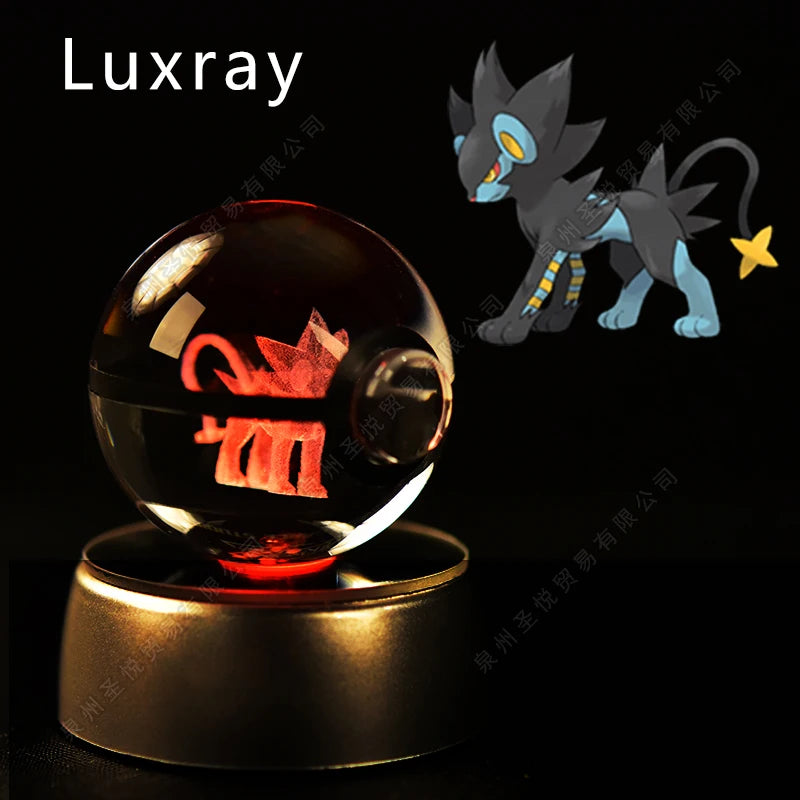 Boule de Cristal Pokémon 3D — Veilleuse LED Pokéball Lumineuse