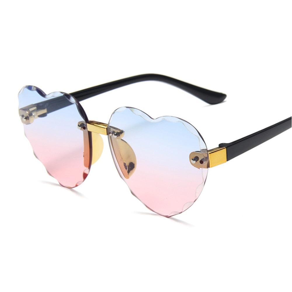 Rimless Heart Sunglasses for Kids