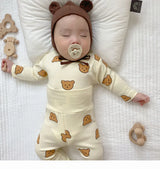 Pyjama bébé en coton – imprimé ours, protège-ventre