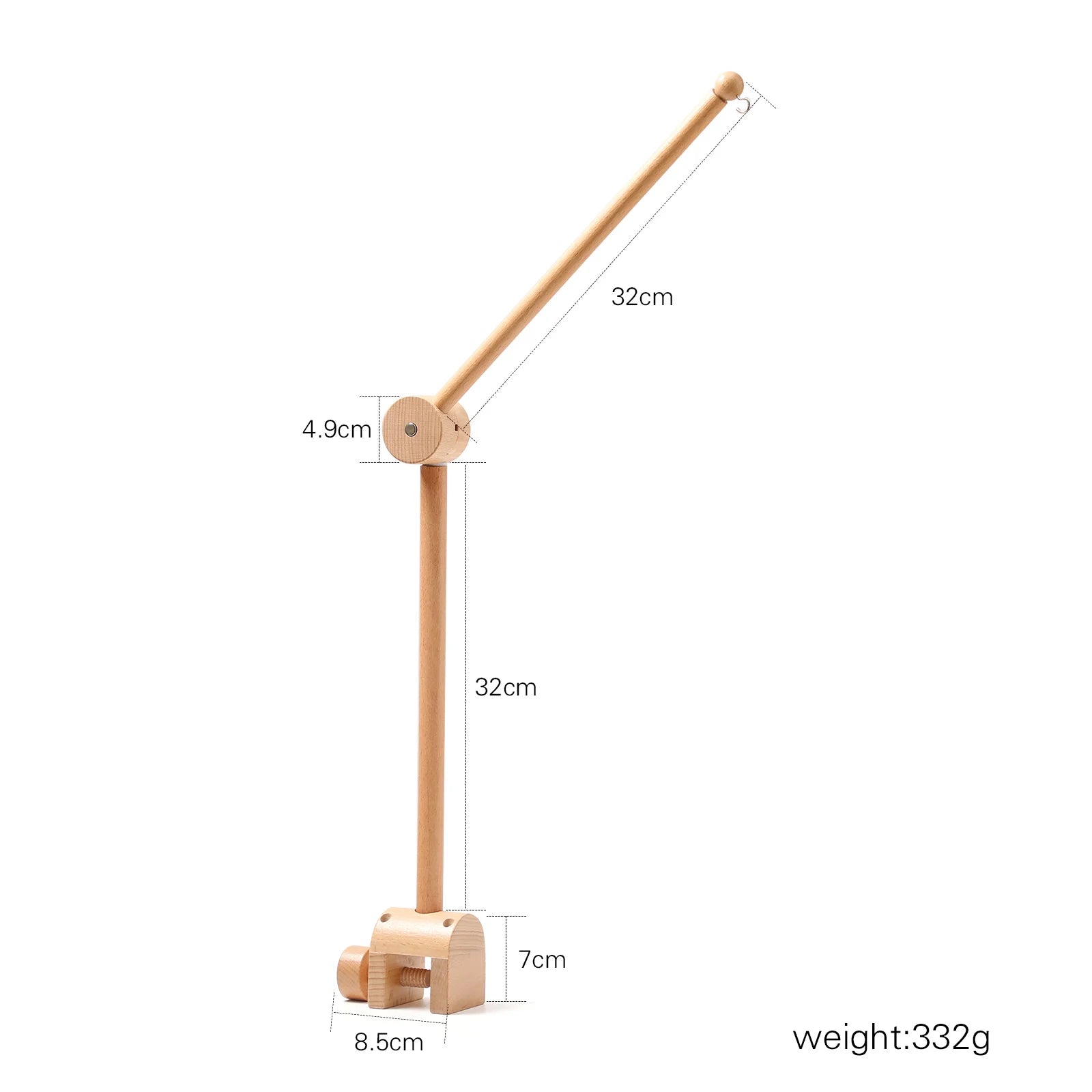 Hochet Mobile pour berceau de bébé de 0 à 12 mois, jouet en feutre de dessin animé, cloche de lit d'animal de forêt, support en bois suspendu, jouet Mobile pour nouveau-né