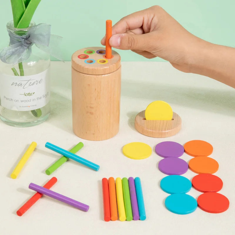 Jouet de tri Montessori en bois – association et motricité