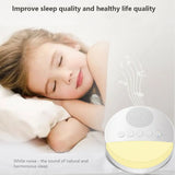 White noise machine for babies, USB rechargeable, timed shut-off, baby sound machine, night light, timer, noise player