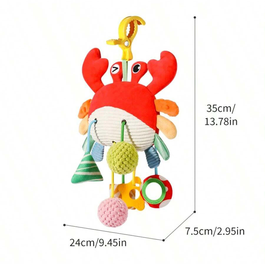 Jouet musical pour bébé en forme de crabe, suspendu au lit ou à la poussette, avec hochets et anneaux de dentition, à suspendre par cordon, cadeau à mâcher