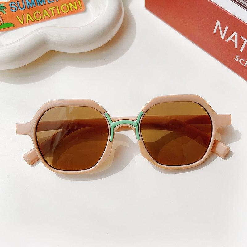 Frosted Vintage Rectangular Sunglasses for Kids