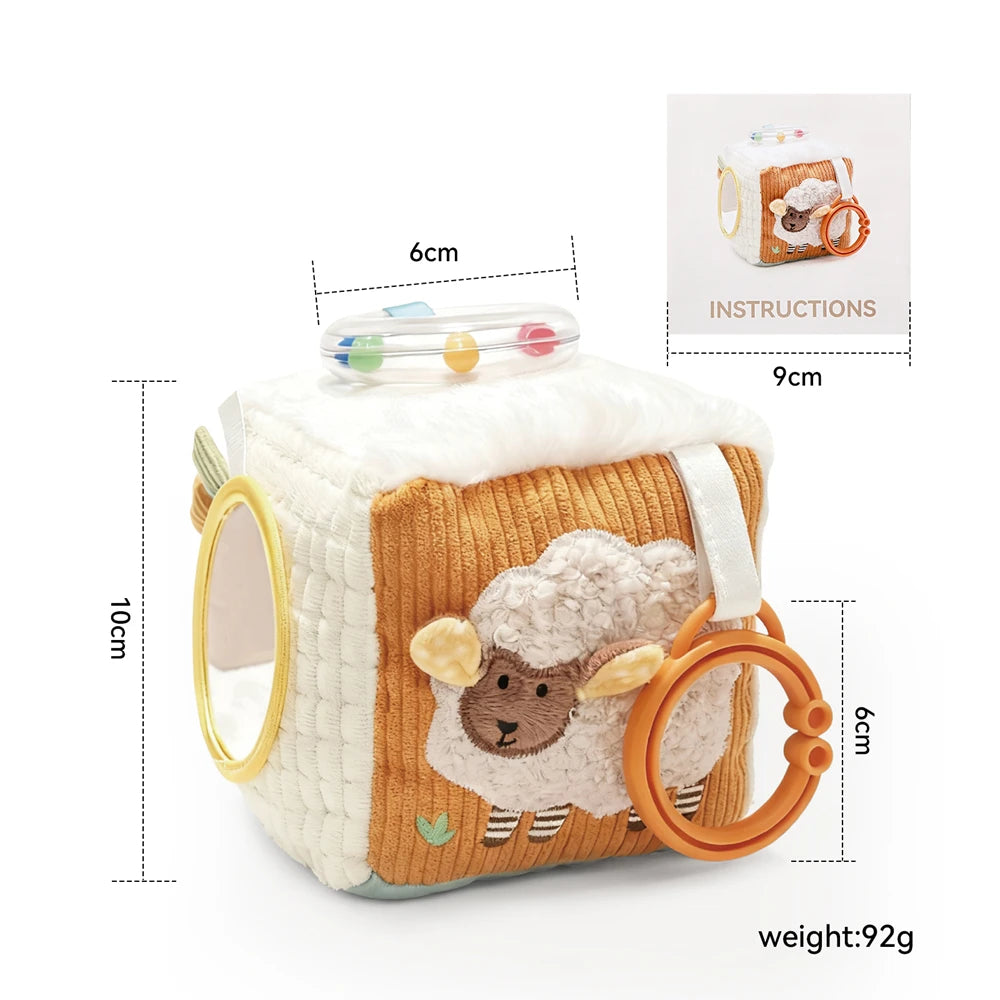 Jouet sensoriel doux pour bébé : livre en tissu, boîte à mouchoirs, couverture de sécurité, cube en peluche, sons froissés, miroir, développement de la motricité fine – 9 styles de jouets