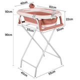 Baignoire pliable pour bébé avec support – thermomètre, siège ergonomique et tapis antidérapant