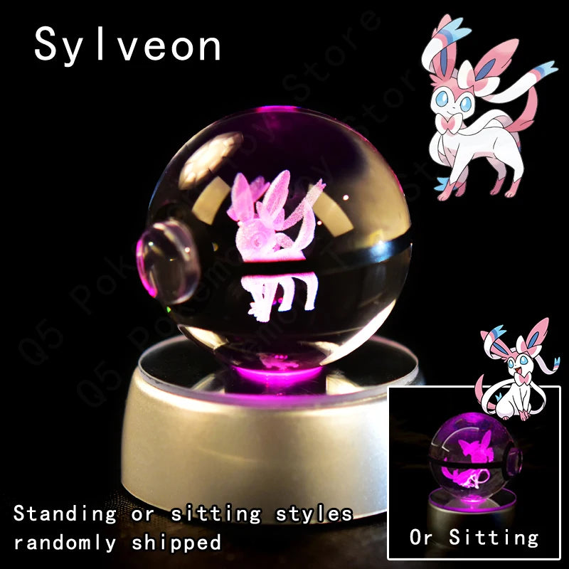 Boule de Cristal Pokémon 3D — Veilleuse LED Pokéball Lumineuse