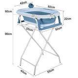 Baignoire pliable pour bébé avec support – thermomètre, siège ergonomique et tapis antidérapant