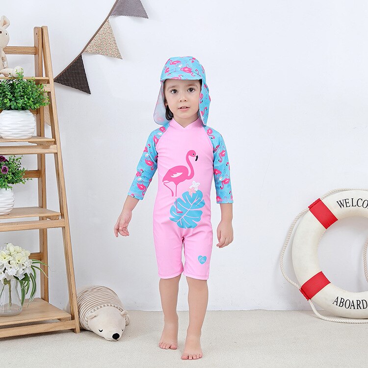 Baby Anti-UV Swimsuit for Boys and Girls with Animal Print