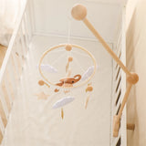 Mobile musical pour lit de bébé en bois, hochets en feutre doux, animaux de dessin animé, boîte à musique pour nouveau-né, jouet suspendu, support de lit, cadeaux pour bébé