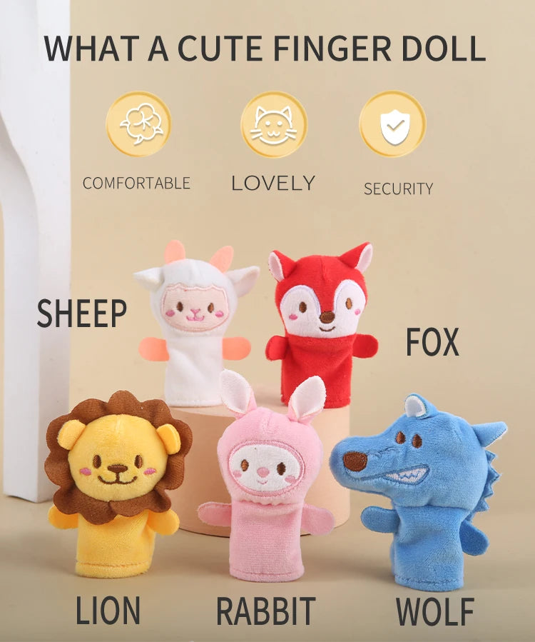 Histoire de la maternelle aides pédagogiques enfants éducation poupées animaux en peluche enfants jouets bébé marionnettes à doigt poupée bébé marionnette à main jouets