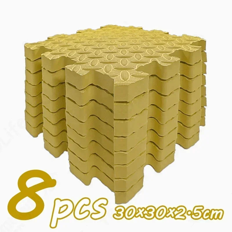 Tapis de jeu antidérapant pour bébé rampant, 8 pièces/2.5cm d'épaisseur, tapis de gymnastique insonorisé pour chambre d'enfant et tapis de Puzzle écologique