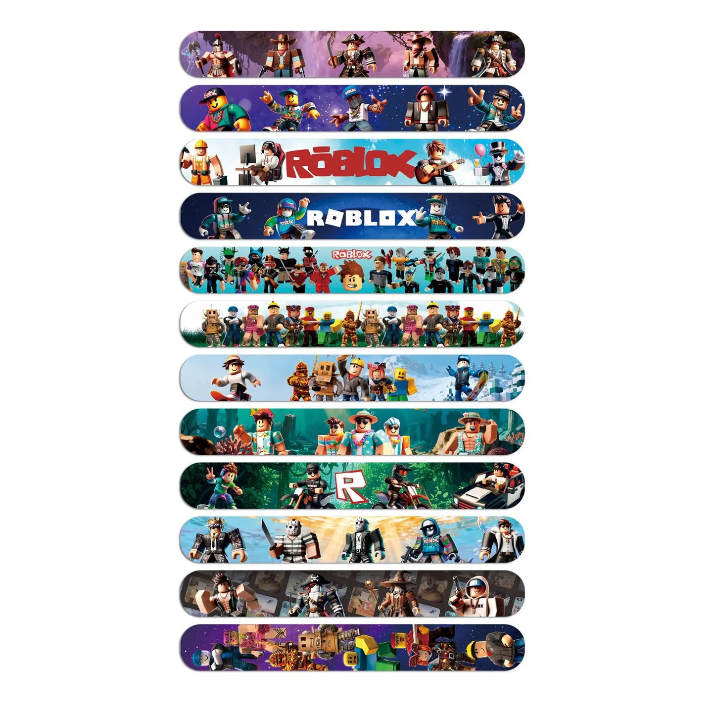 Lot de 12 bracelets Roblox auto-enroulants (slap)