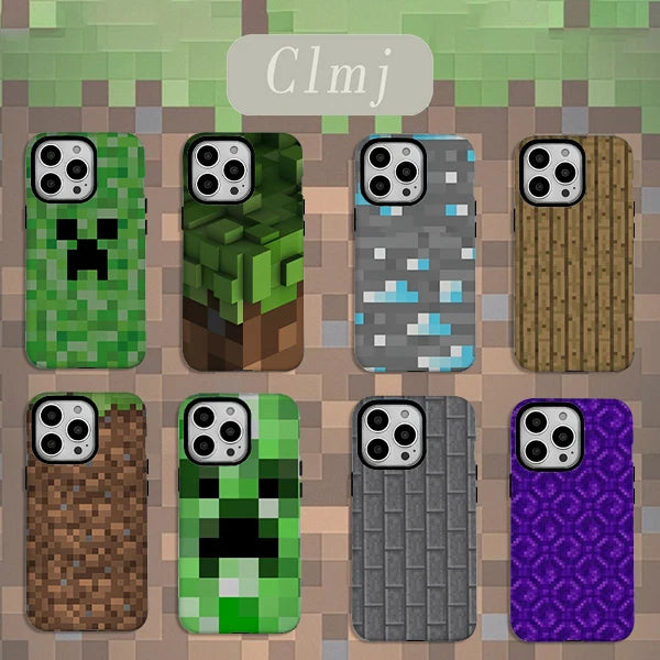 Coque iPhone Creeper – monstre pixel vert Minecraft