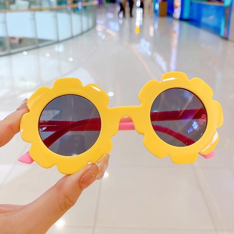 Lunettes de soleil à fleurs en acrylique pour enfants