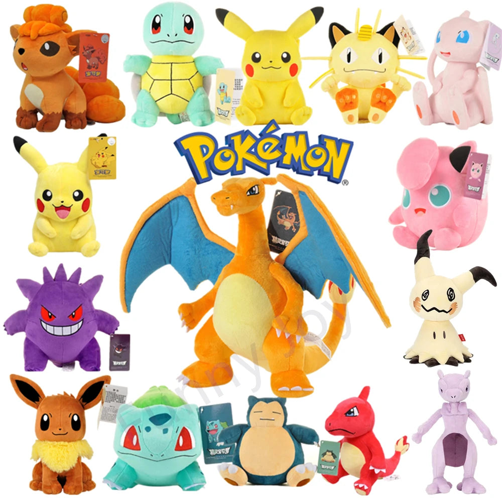 Peluche Pokémon 20-30 cm – Ectoplasma, Pikachu, Dracaufeu et plus
