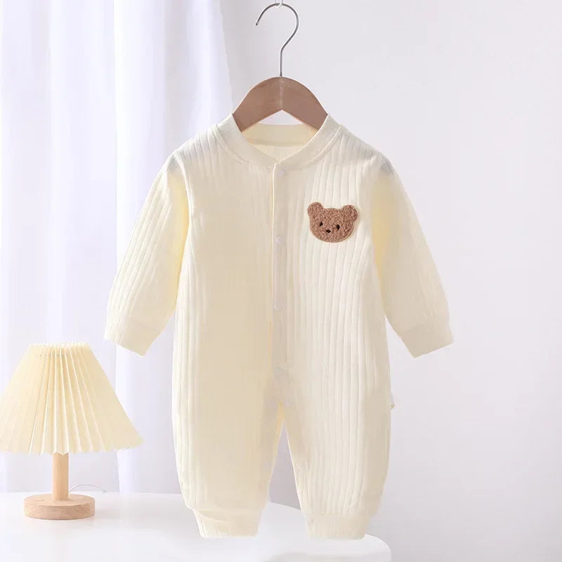 Body bébé en coton – couleur unie, manches longues