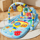 Tapis d'éveil musical et lumineux pour bébé, avec 5 jouets sensoriels détachables, tapis piano à pédales, tapis de jeu pour le temps sur le ventre, montage facile