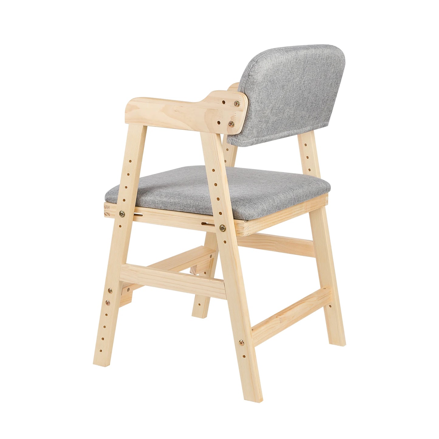 NordicKid Adjustable Wooden High Chair for Children – Montessori Chair Adjustable from 3 to 15 Years