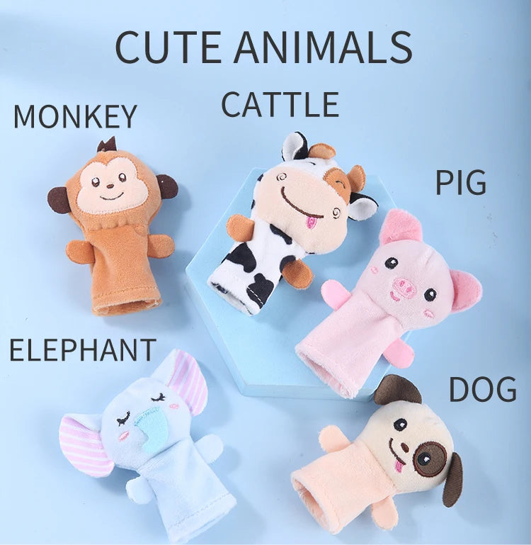 Histoire de la maternelle aides pédagogiques enfants éducation poupées animaux en peluche enfants jouets bébé marionnettes à doigt poupée bébé marionnette à main jouets