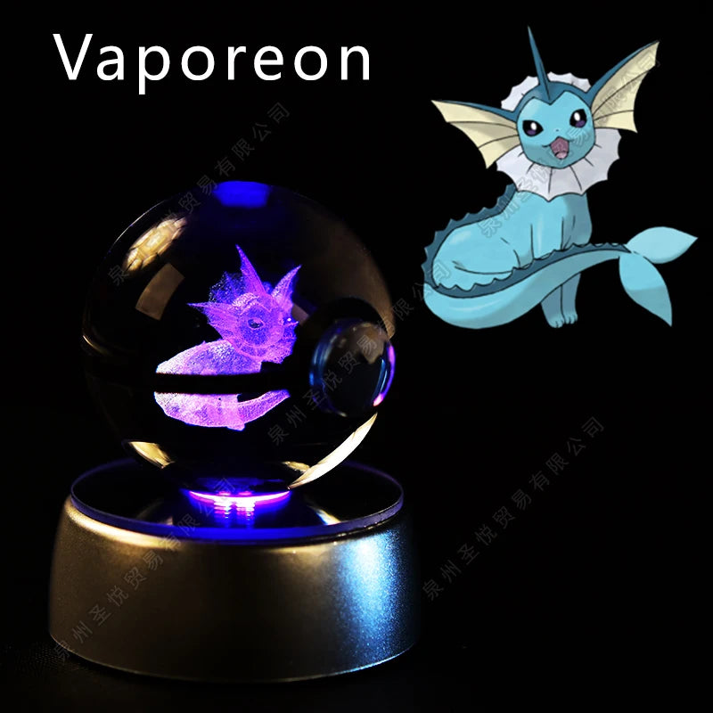 Boule de Cristal Pokémon 3D — Veilleuse LED Pokéball Lumineuse