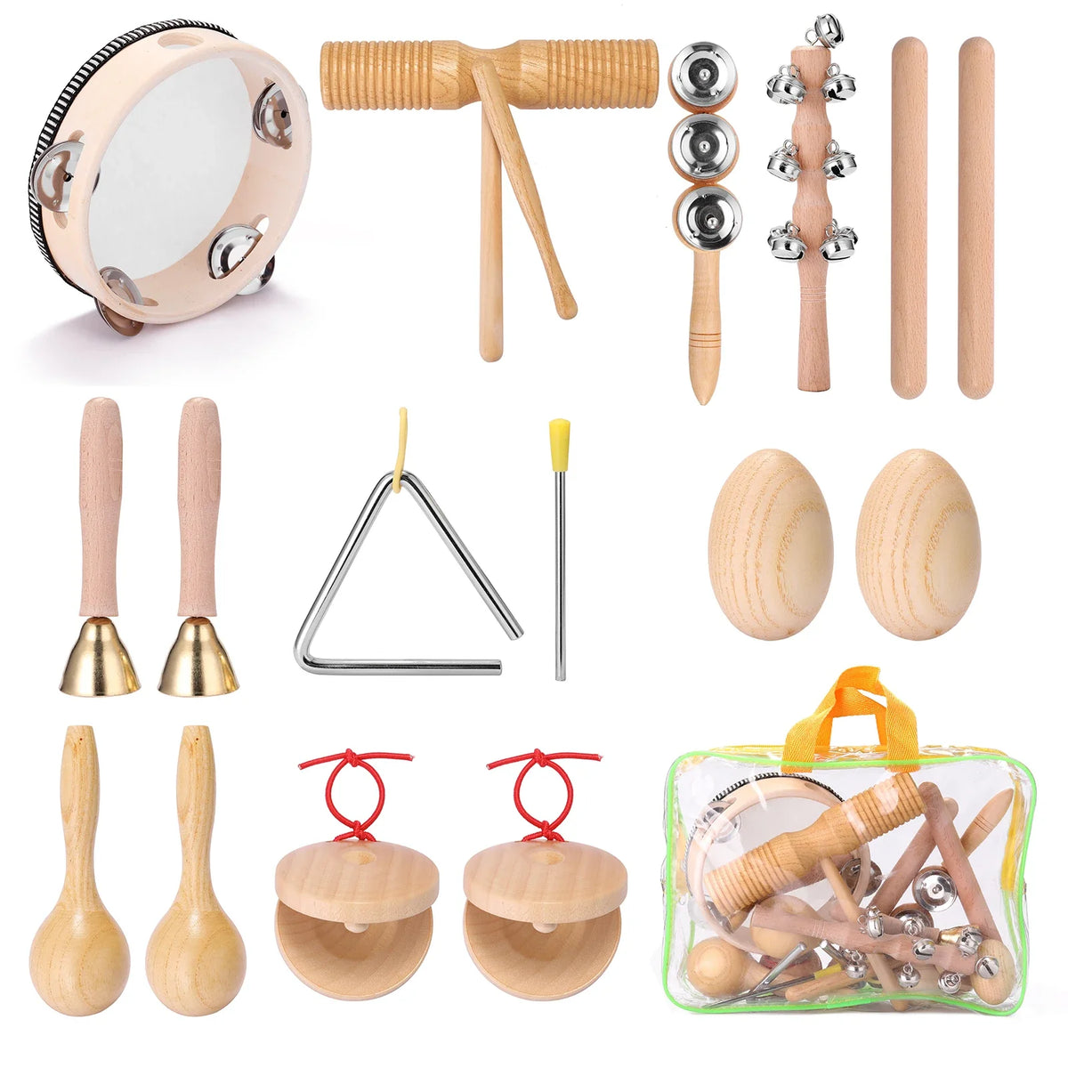 Strumenti musicali per bambini - Kit di 10 strumenti + 1 borsa *PurSon*