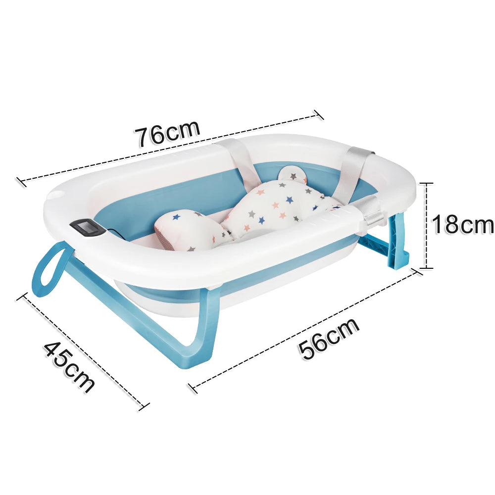 Baignoire pliable 3-en-1 pour bébé avec thermomètre – de 6 mois à 3 ans