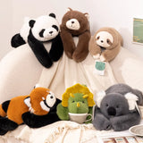 Coussin peluche à longs bras (60-65 cm) – koala, panda, paresseux, dinosaure et plus