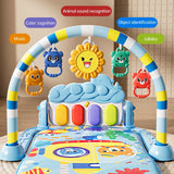 Tapis d'éveil musical et lumineux pour bébé, avec 5 jouets sensoriels détachables, tapis piano à pédales, tapis de jeu pour le temps sur le ventre, montage facile