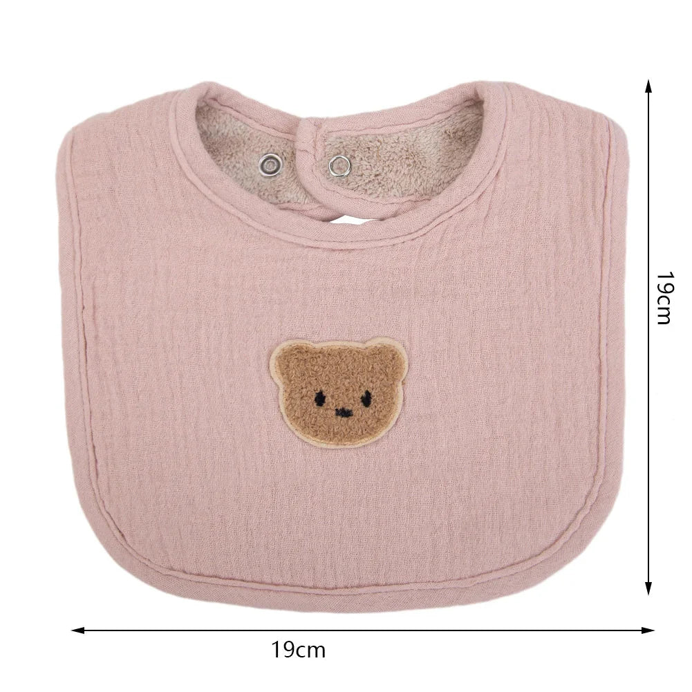 Bavoir Bébé Double Face Gaze de Coton & Éponge