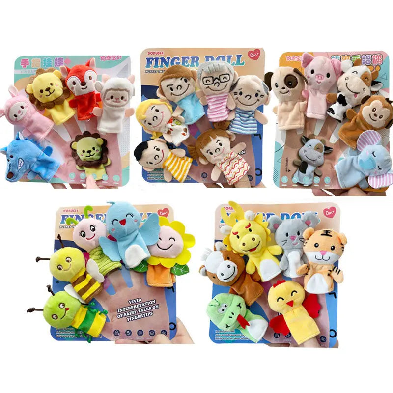 Histoire de la maternelle aides pédagogiques enfants éducation poupées animaux en peluche enfants jouets bébé marionnettes à doigt poupée bébé marionnette à main jouets
