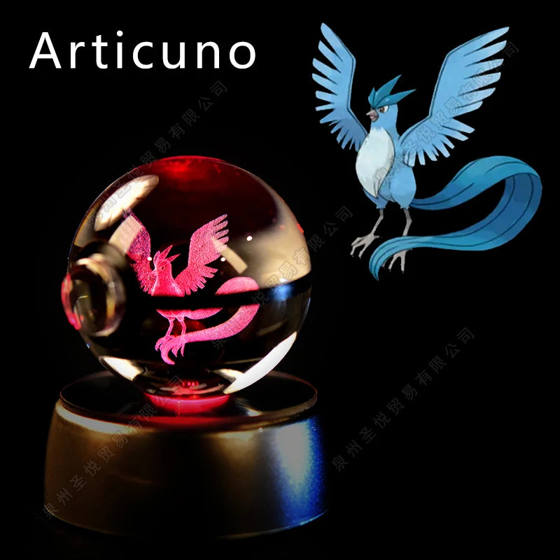 Boule de Cristal Pokémon 3D — Veilleuse LED Pokéball Lumineuse