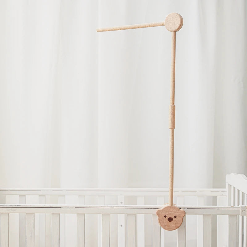 Cloche de lit en bois pour bébé, support courbé, hochets suspendus mobiles, jouets pour nouveau-né, support de boîte à musique, jouet de berceau pour bébé, support de bras, cadeaux