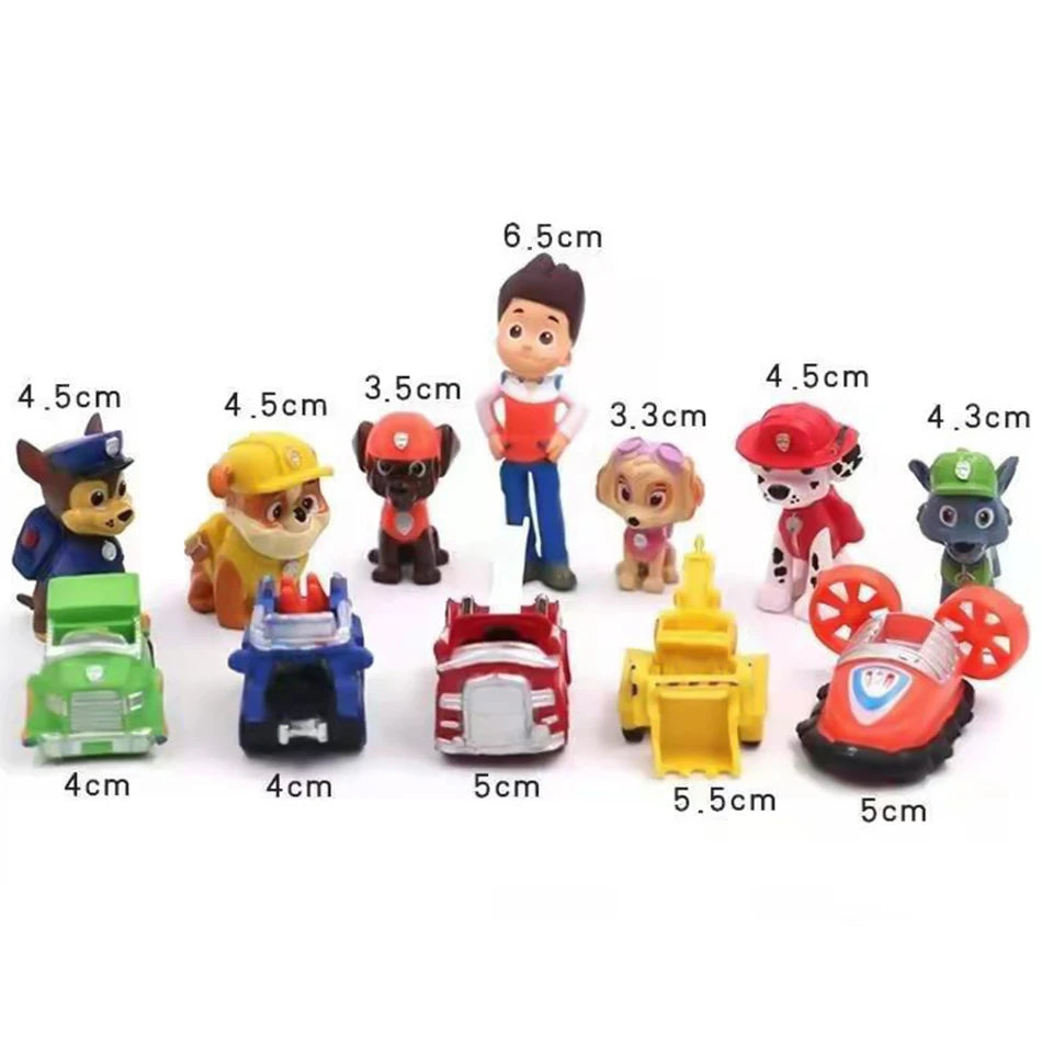 Figurines Pat' Patrouille – lot de 12 en PVC (4 à 7 cm) pour enfants