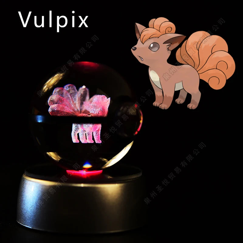 Boule de Cristal Pokémon 3D — Veilleuse LED Pokéball Lumineuse