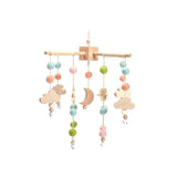 Mobile musical pour lit de bébé en bois, hochets en feutre doux, animaux de dessin animé, boîte à musique pour nouveau-né, jouet suspendu, support de lit, cadeaux pour bébé