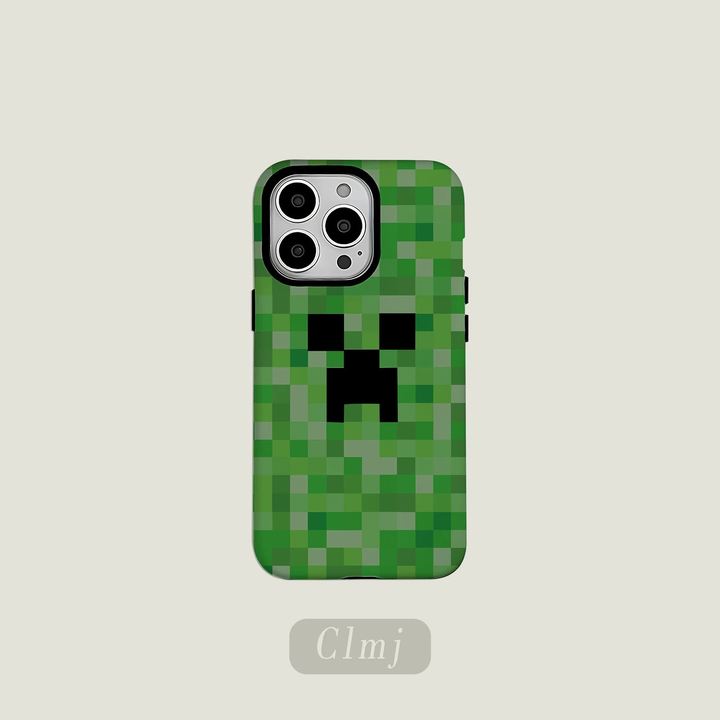 Coque iPhone Creeper – monstre pixel vert Minecraft