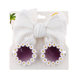 Lunettes de soleil en forme de marguerite + noeud de papillon