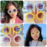 Lunettes de soleil à fleurs en acrylique pour enfants