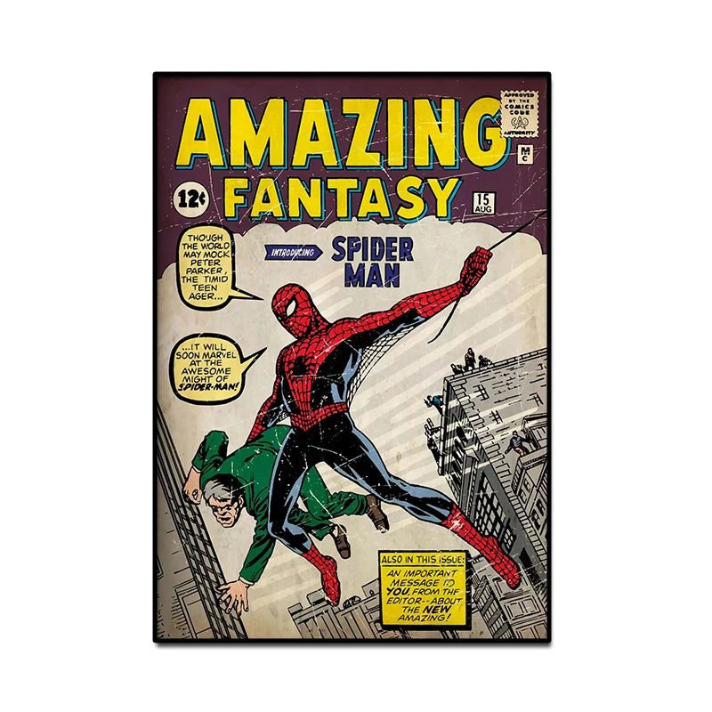 Affiche déco Marvel Spider-Man – art mural rétro sur toile