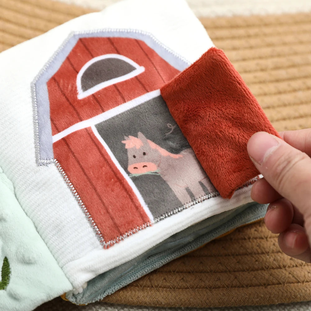 Jouet sensoriel doux pour bébé : livre en tissu, boîte à mouchoirs, couverture de sécurité, cube en peluche, sons froissés, miroir, développement de la motricité fine – 9 styles de jouets